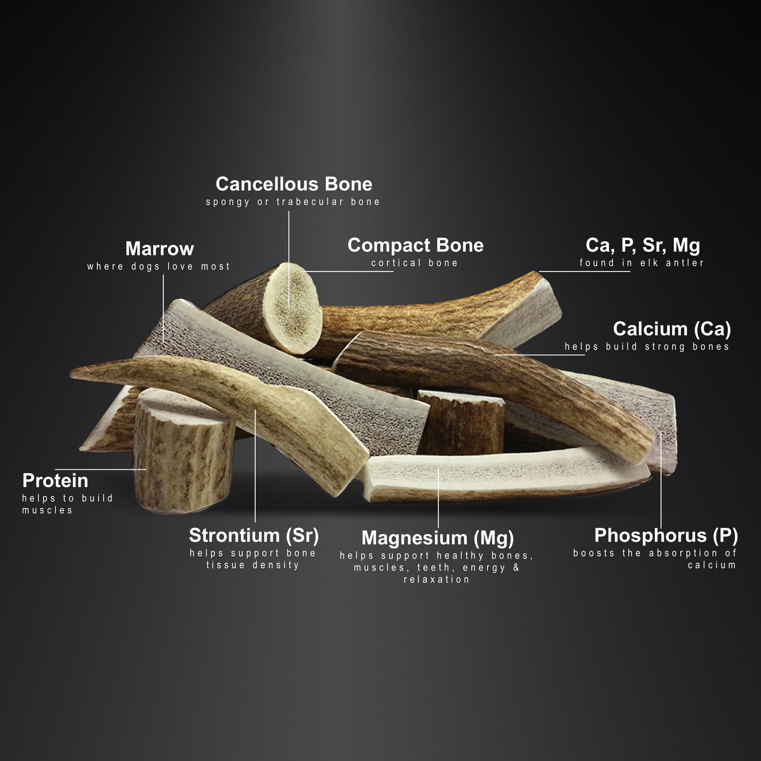 Deluxe Naturals Elk Antler Dog Chews