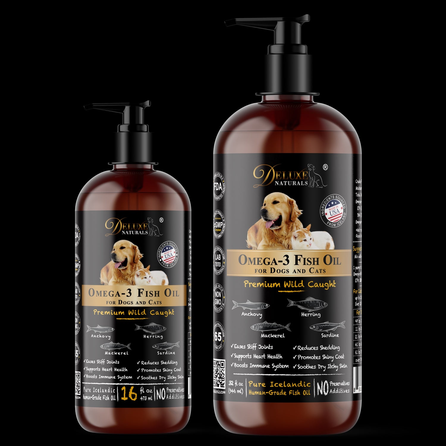 Deluxe Naturals Omega-3 Fish Oil for Dogs and Cats