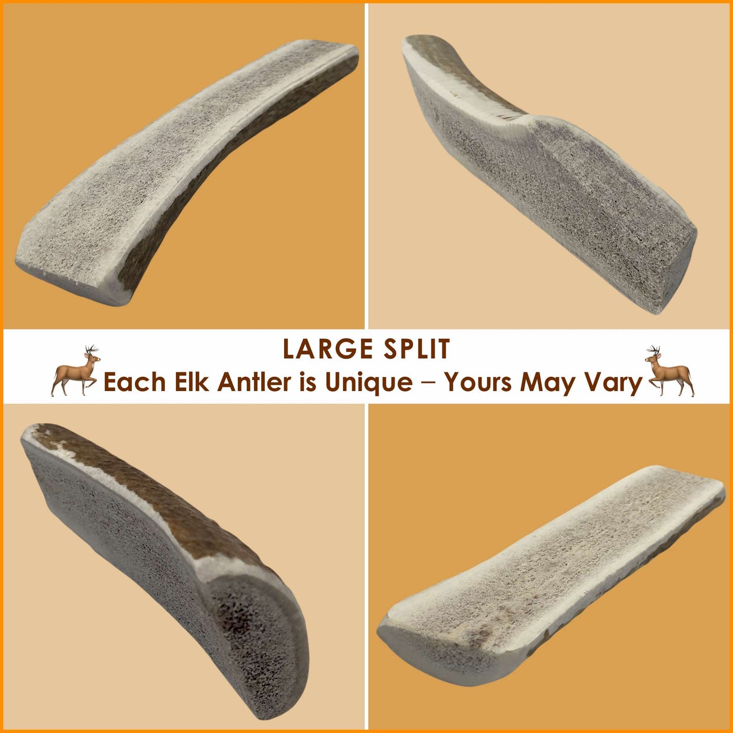 Deluxe Naturals 1-Pack Large Split Elk Antler Dog Chew
