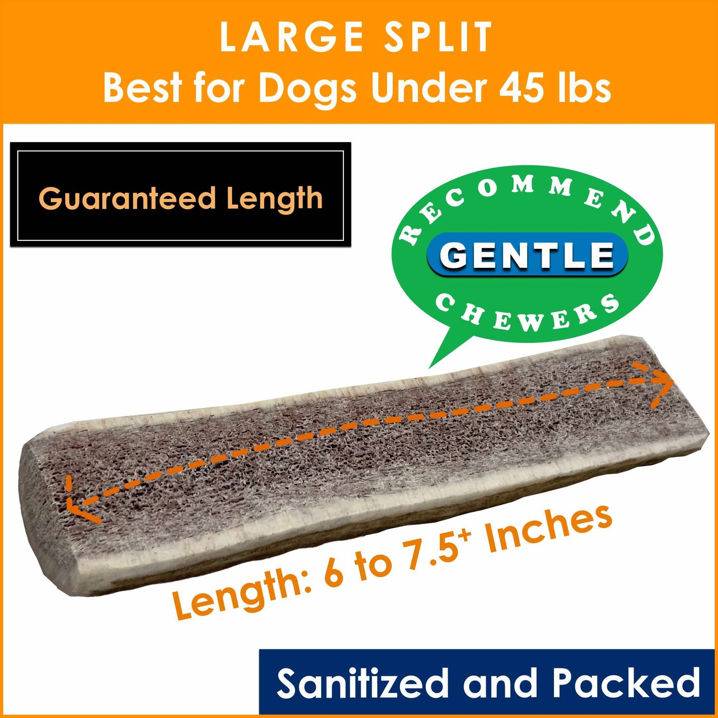 Deluxe Naturals 2-Pack Large Split Elk Antler Dog Chews