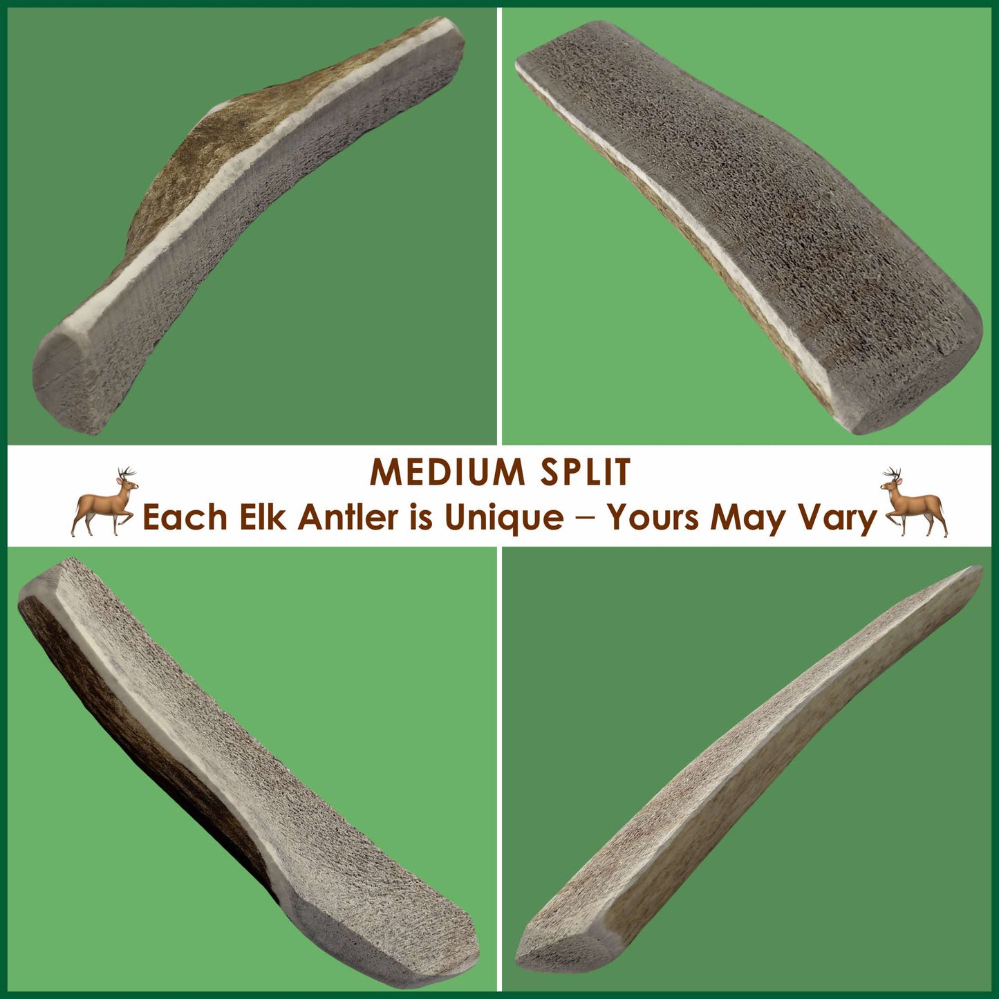 Deluxe Naturals 4-Pack Medium Split Elk Antler Dog Chews