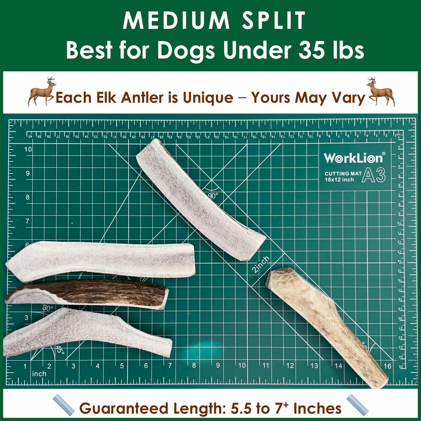Deluxe Naturals 4-Pack Medium Split Elk Antler Dog Chews