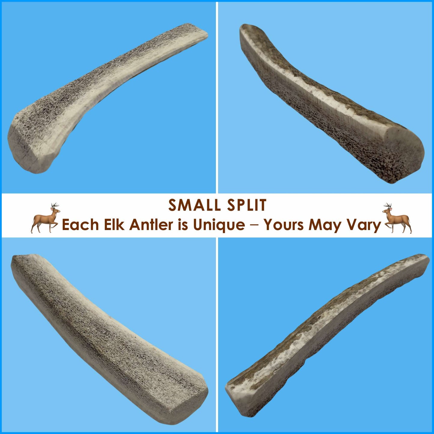 Deluxe Naturals 5-Pack Small Split Elk Antler Dog Chews