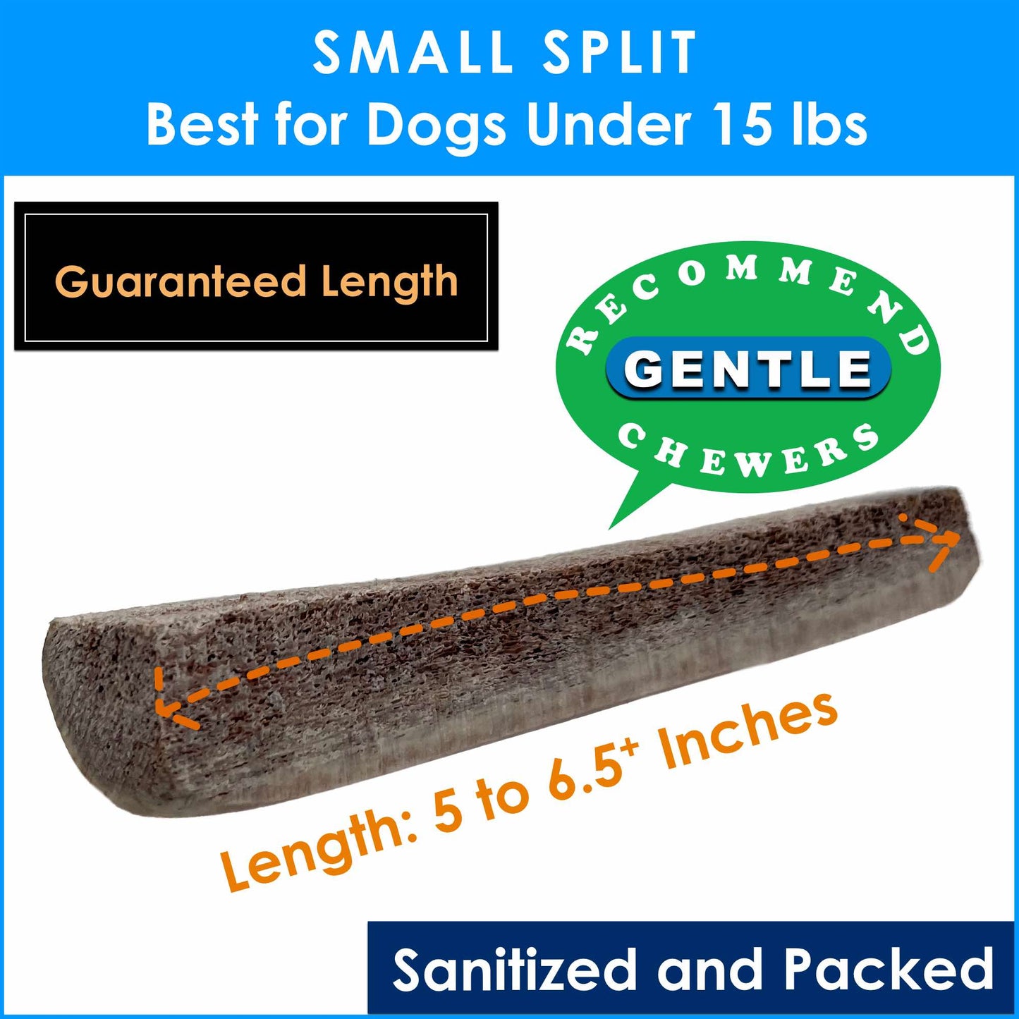 Deluxe Naturals 5-Pack Small Split Elk Antler Dog Chews