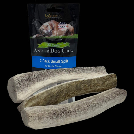 Deluxe Naturals 3-Pack Small Split Elk Antler Dog Chews