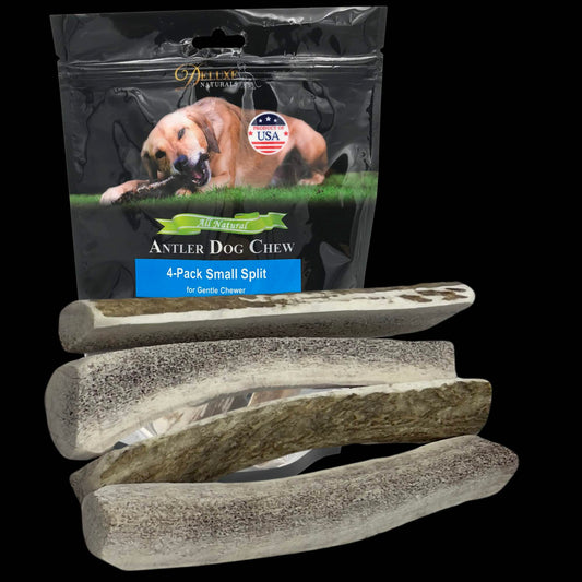 Deluxe Naturals 4-Pack Small Split Elk Antler Dog Chews