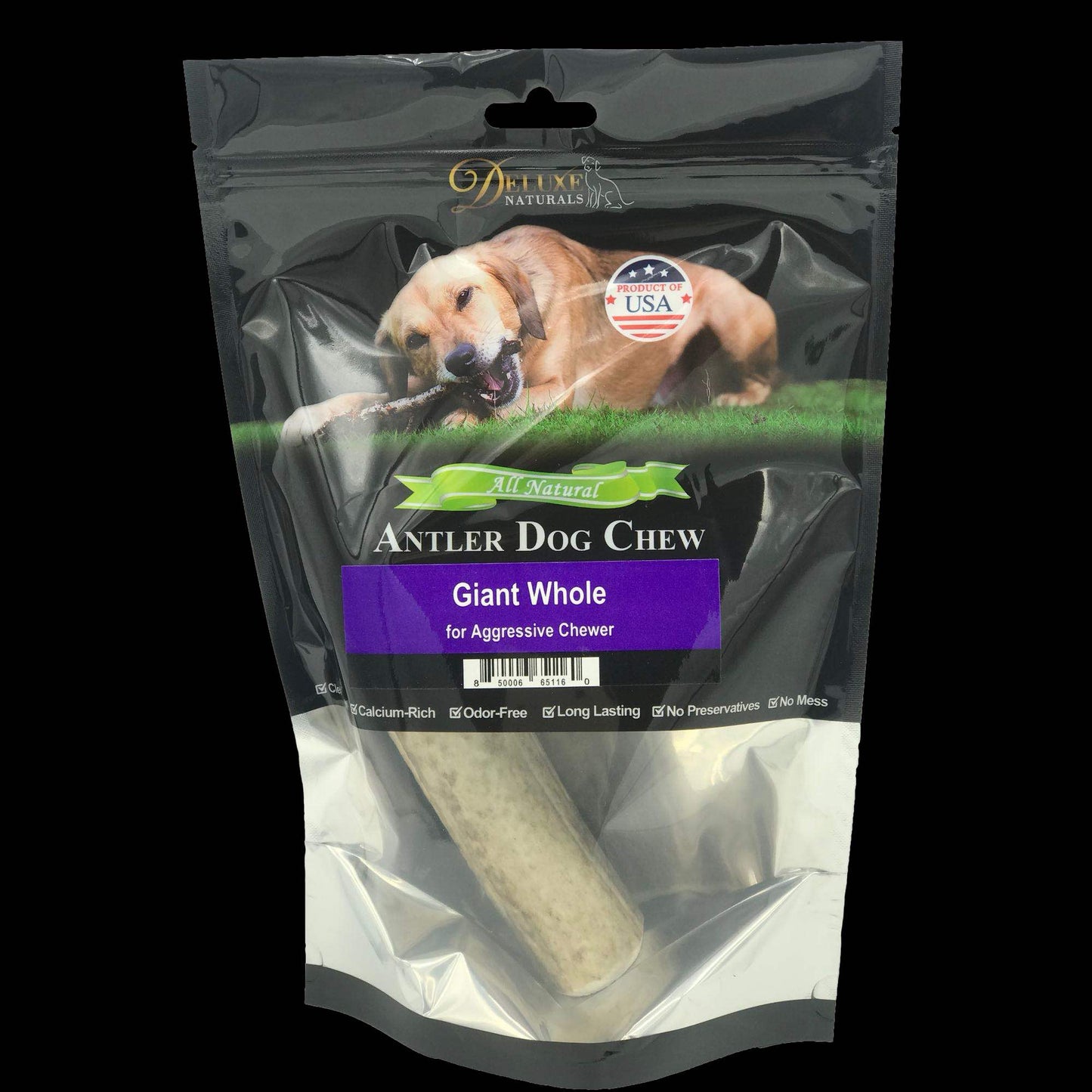 Deluxe Naturals 1-Pack Giant Whole Elk Antler Dog Chew