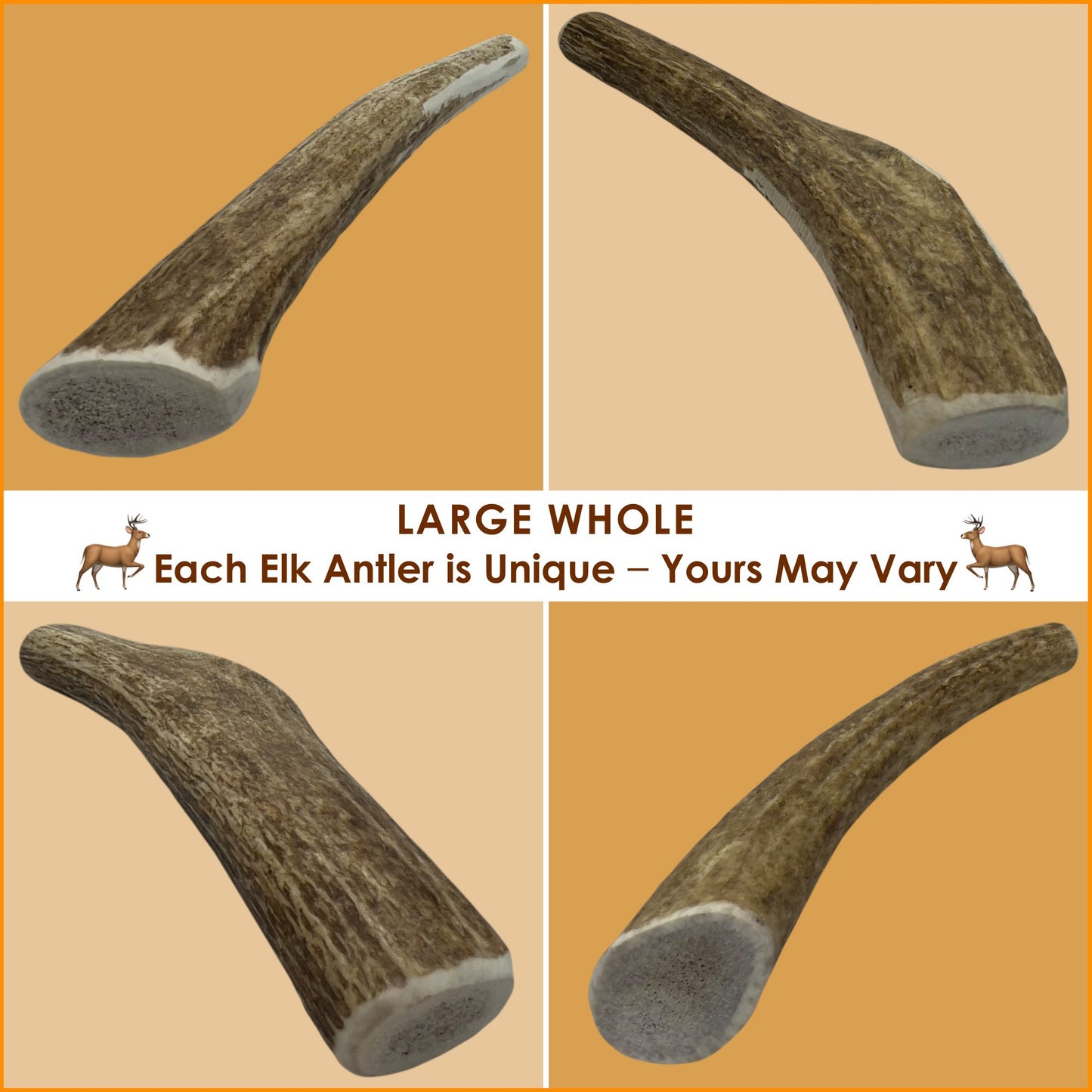 Deluxe Naturals 2-Pack Large Whole Elk Antler Dog Chews