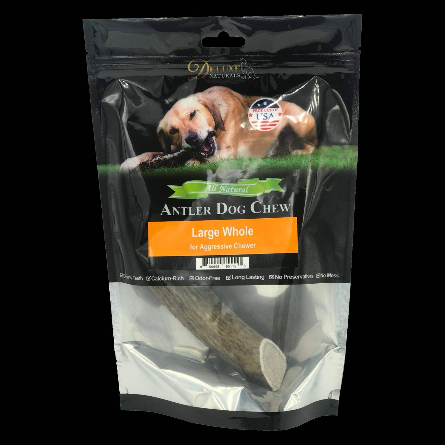 Deluxe Naturals 1-Pack Large Whole Elk Antler Dog Chew