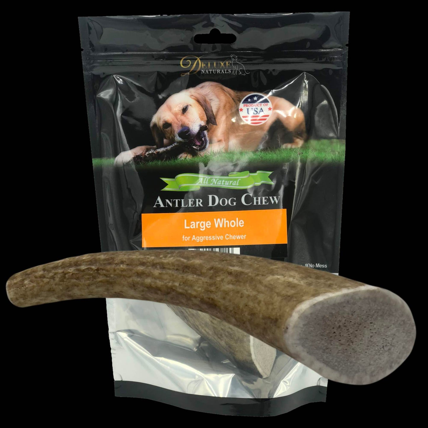 Deluxe Naturals 1-Pack Large Whole Elk Antler Dog Chew