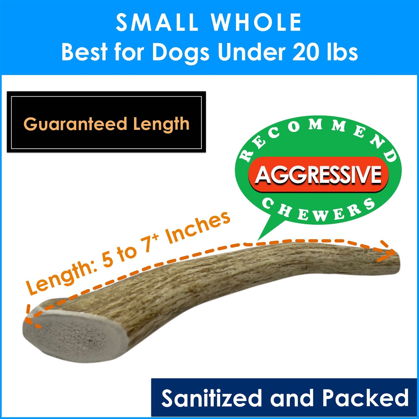 Deluxe Naturals 1-Pack Small Whole Elk Antler Dog Chew