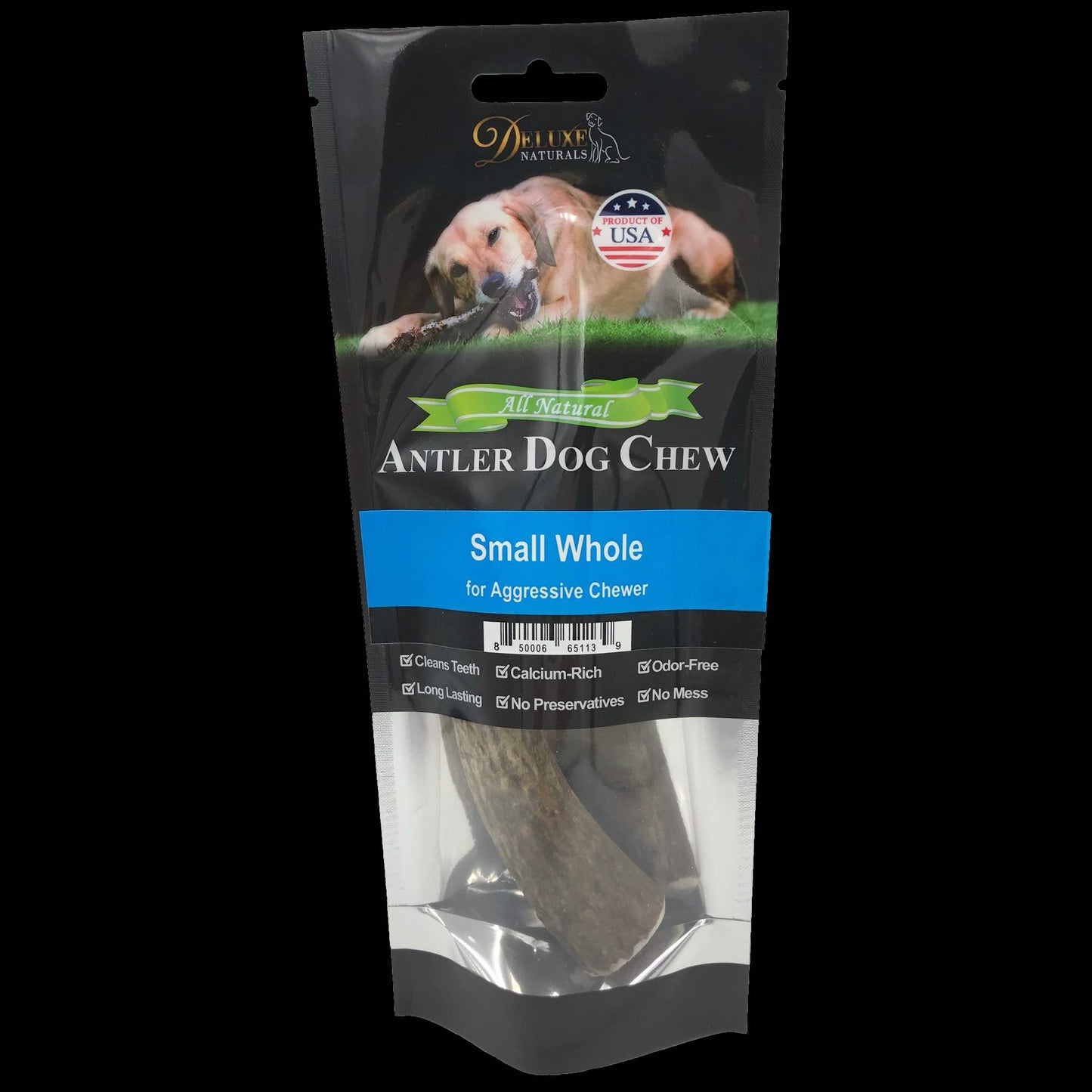 Deluxe Naturals 1-Pack Small Whole Elk Antler Dog Chew