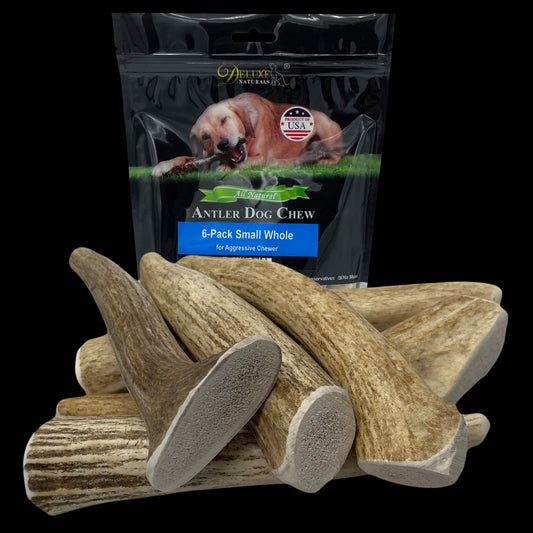 Deluxe Naturals 6-Pack Small Whole Elk Antler Dog Chews