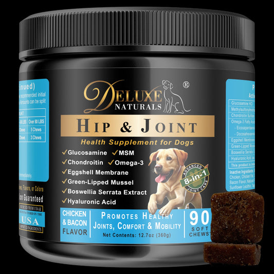 Deluxe Naturals Hip and Joint Soft Chews for Dogs - 90 Count (Pack of 1)