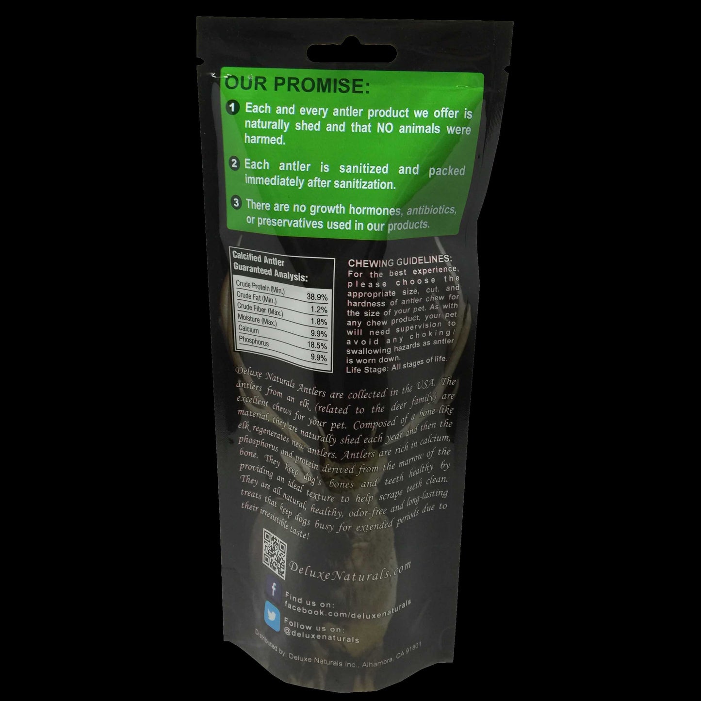 Deluxe Naturals 2-Pack Small Whole Elk Antler Dog Chews