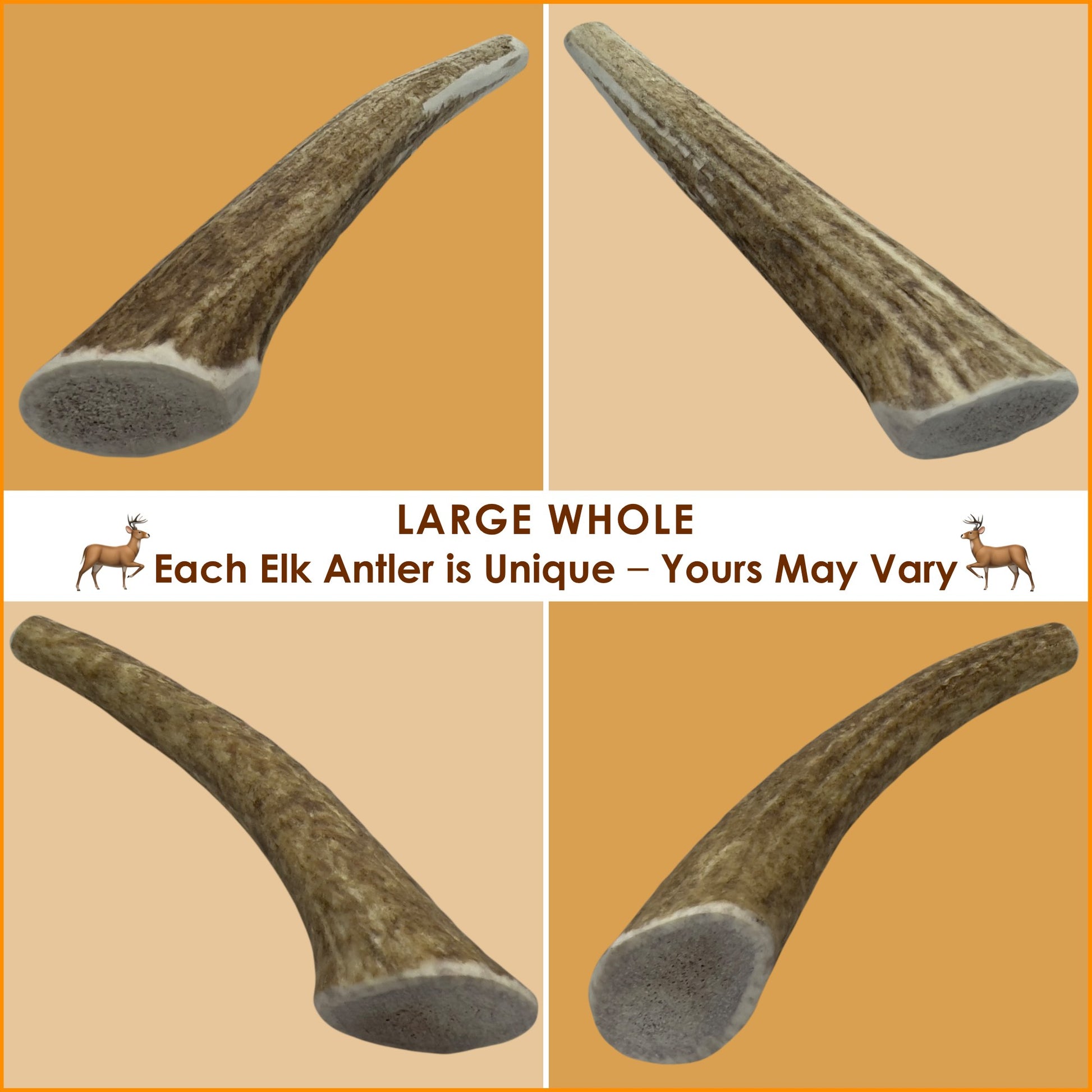 Deluxe Naturals 1-LB Pack Large Elk Antler Dog Chews