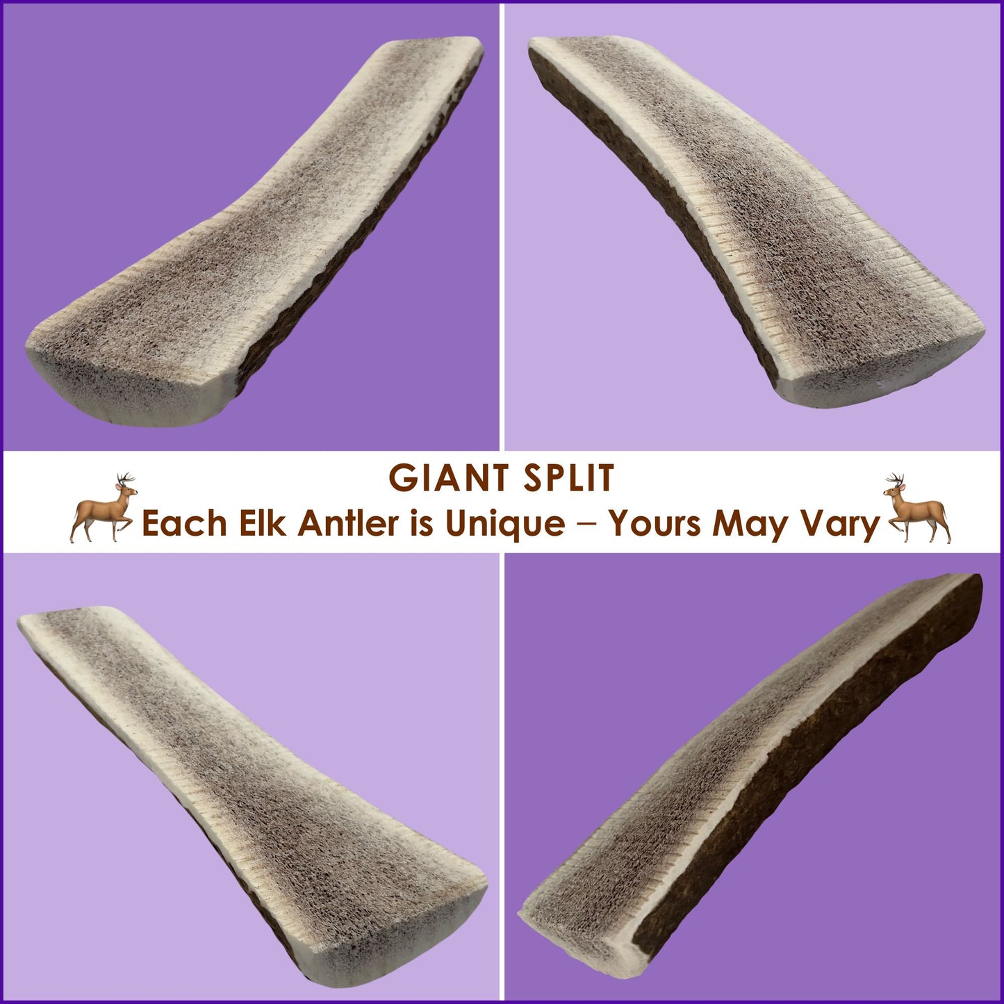 Deluxe Naturals 2-Pack Giant Split Elk Antler Dog Chews