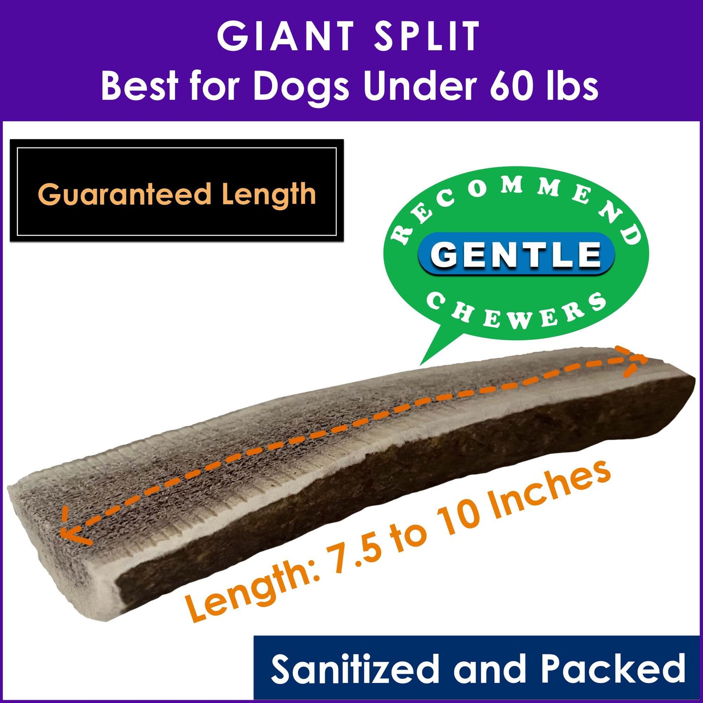 Deluxe Naturals 2-Pack Giant Split Elk Antler Dog Chews