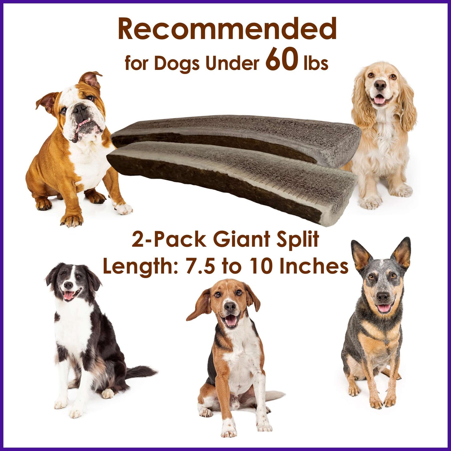 Deluxe Naturals 2-Pack Giant Split Elk Antler Dog Chews