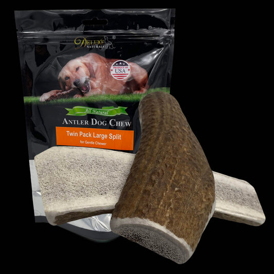 Deluxe Naturals 2-Pack Large Split Elk Antler Dog Chews