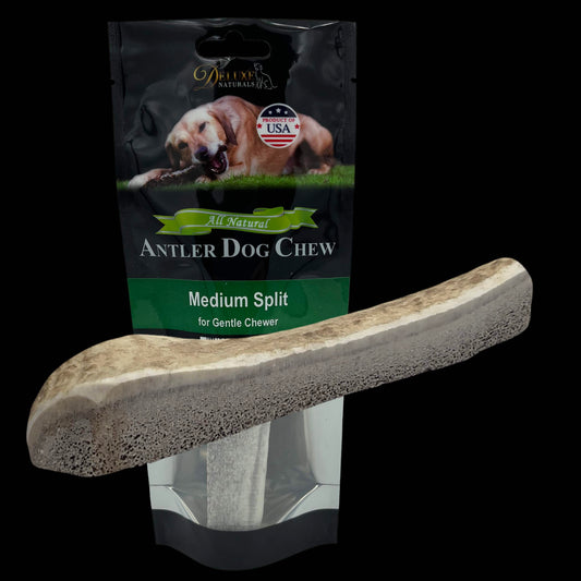 Deluxe Naturals 1-Pack Medium Split Elk Antler Dog Chew