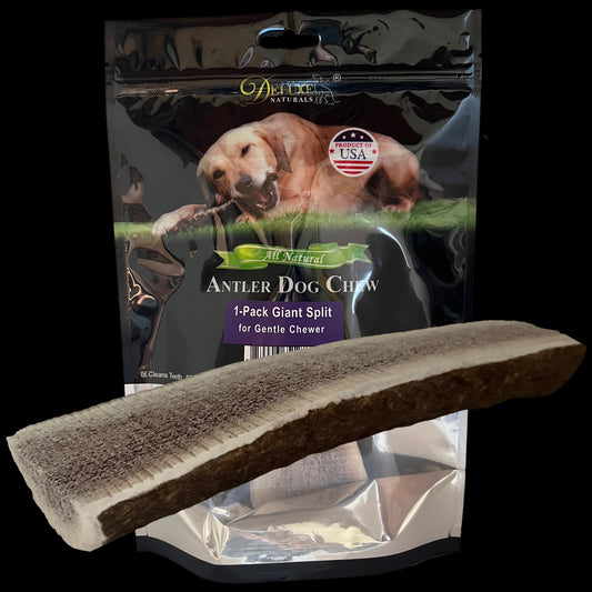 Deluxe Naturals 1-Pack Giant Split Elk Antler Dog Chew