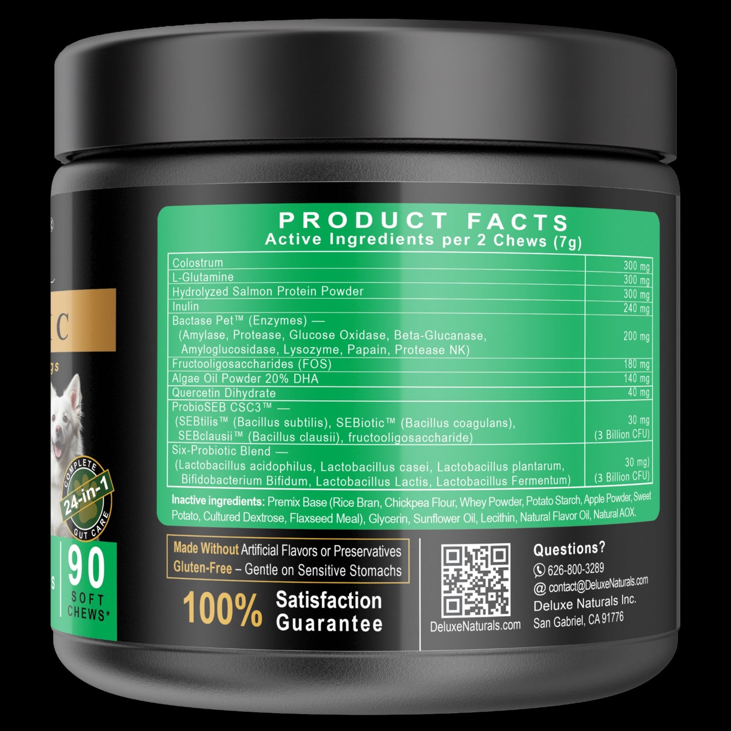 Deluxe Naturals Probiotic Soft Chews for Dogs - 90 Count (Pack of 1)