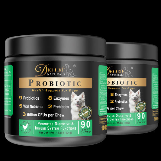 Deluxe Naturals Probiotic Soft Chews for Dogs - 180 Count (Pack of 2 x 90ct)