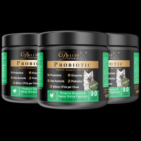 Deluxe Naturals Probiotic Soft Chews for Dogs - 270 Count (Pack of 3 x 90ct)