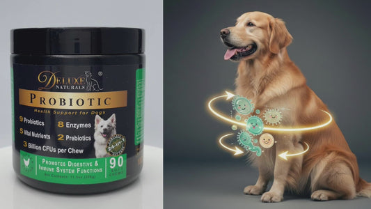 Deluxe Naturals 2-in-1 Dog Health Bundle – Probiotic Soft Chews & Hip and Joint Soft Chews – Digestive, Immune, Mobility & Joint Support for Dogs – 90-Count Each