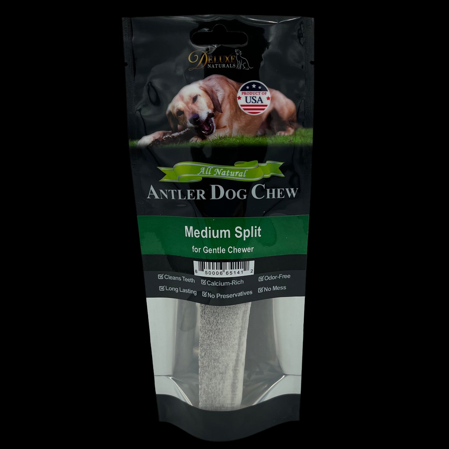 Deluxe Naturals Elk Antler Dog Chew - Medium Split